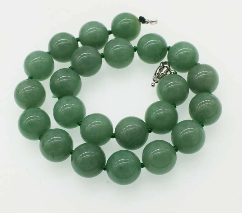wholesale  green jade  necklace  round 16/18/20mm 17inch  FPPJ nature beads