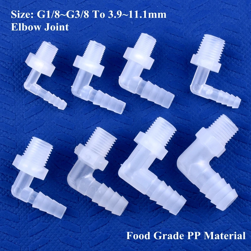 

5~200pcs G1/8~3/8 To 3.9-11.1mm Food Grade Plastic Pagoda Elbow Connector Aquarium Tank Air Pump Irrigation Water Hose Joints