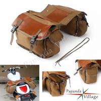 Motorcycle Pannier Side Saddle Bag Tools Luggage Canvas Storage Pouch 35-40L For Suzuki dr 650 Kawasaki Sportster 150cc Scooter