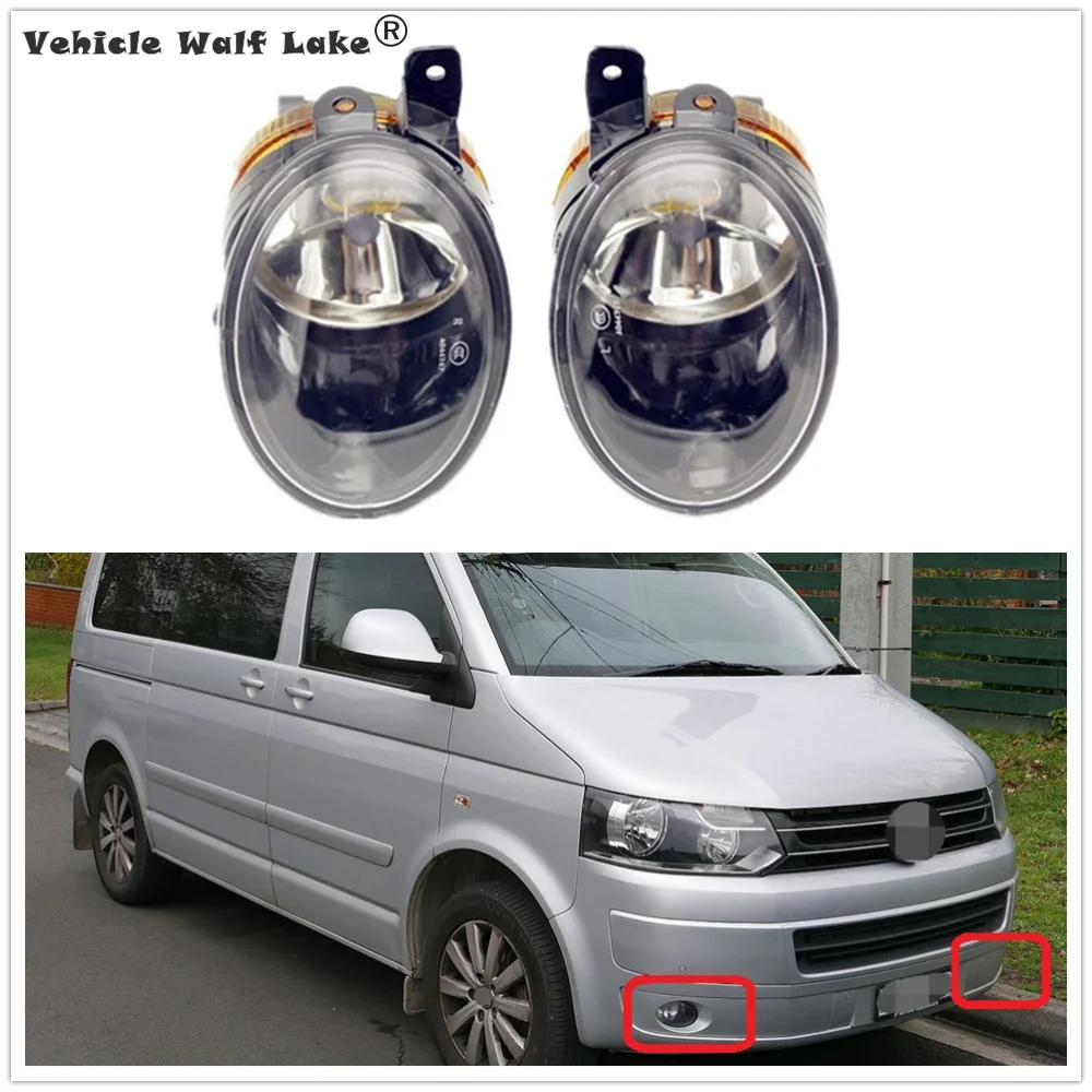 

2pcs For VW Transporter Multivan Caravelle T5 T6 2010 2011 2012 2013 2014 2015 Car Front Halogen Fog Lamp Fog Light With Bulbs