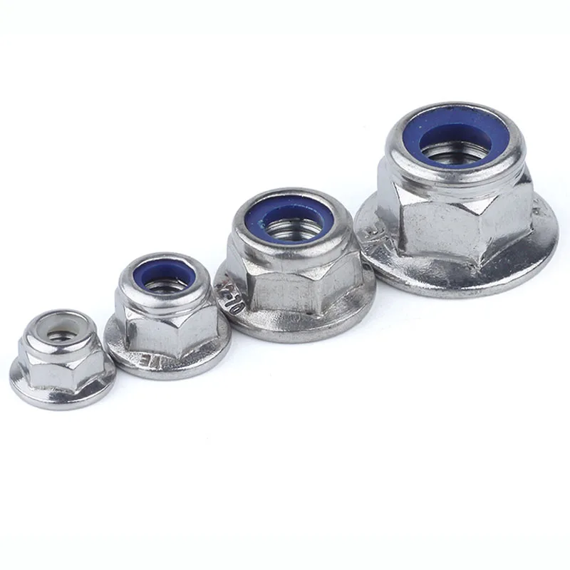 304 316 Stainless Steel Hexagon Flange Nut Hex Nuts with Cap Brim Anti-loose Anti-slide Anti-skid Nut M4 M5 M6 M8 M10 M12