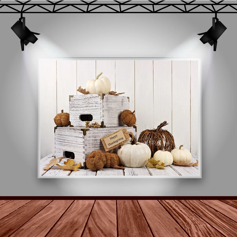 Mocsicka-Fond de photographie Thanksgiving, boîte en bois, décoration de Aliments, fête de famille, arrière-plans photo, bannière