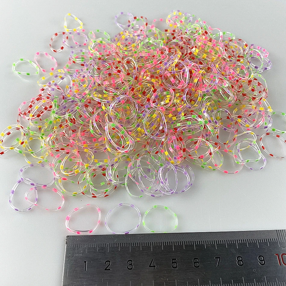 800pcs/pack Colored Dots Disposable Silicone Rubber Bands For Baby Girl Small hair Tie Gum Ponytail Kid Elastic Scrunchies Set