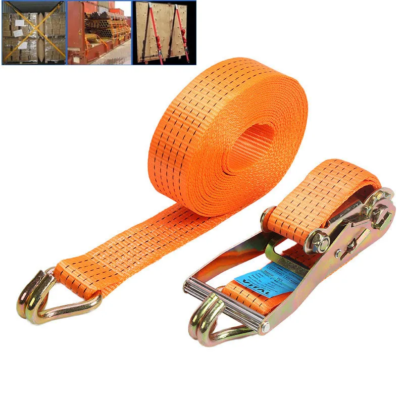 High Strength Ratchet Tie Down Hold Secure Cargo Straps Moving Hauling Truck Motorcycle Straps Lashing Package Webbing 3/5/8/10M