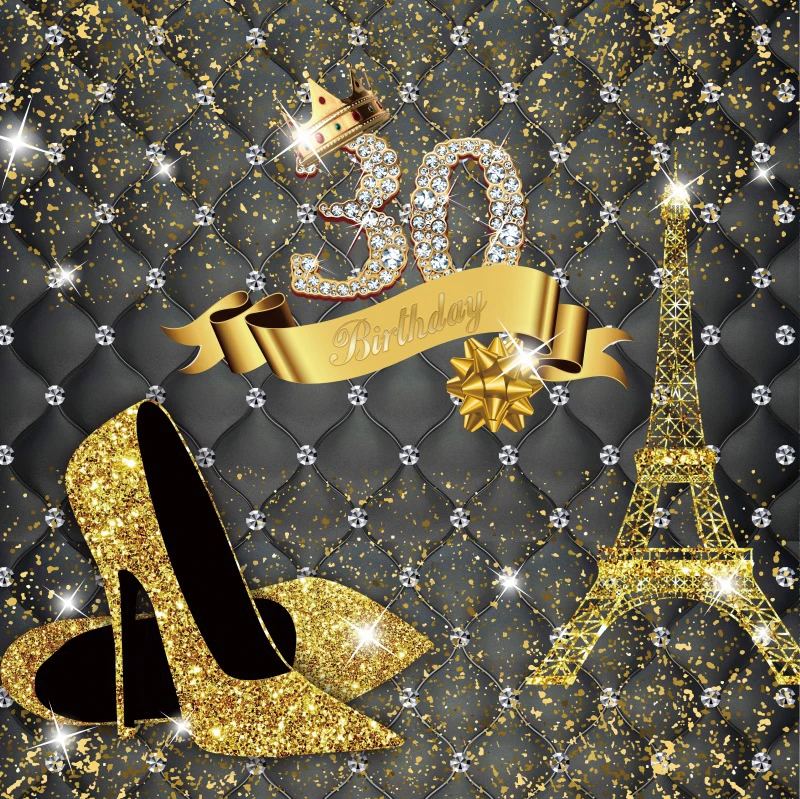 素晴らしい女性30歳の誕生日パーティーハイヒール写真背景ポートレートカスタマイズされたポスターお祝いの通話の背景