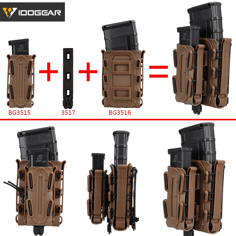 IDOGEAR-Magazine Bolsas Fastmag Belt Clip, Bolsa de Plástico Molle Bag, Softshell Código G Pistola Mag Transportadora, Clipe Alto, 9mm