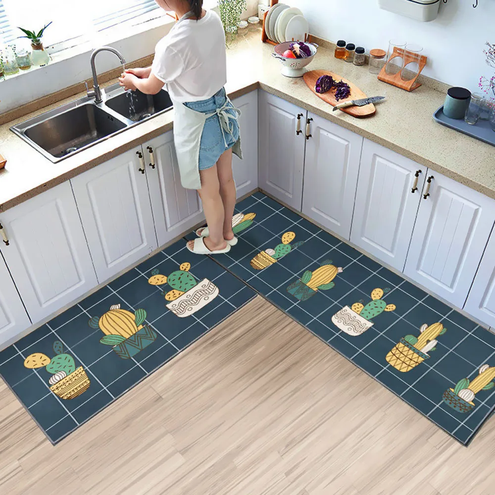 Kitchen Mat Cheaper Anti-slip Modern Area Rugs Living Room Balcony Bathroom Printed Carpet Daisy Doormat Hallway Bath Mat