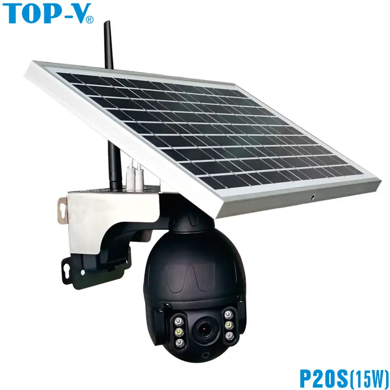 1080P Cloud Storage AI Detection Auto Tracking  PTZ High Speed Dome IP Camera With IR Leds And 15W Solar Panel