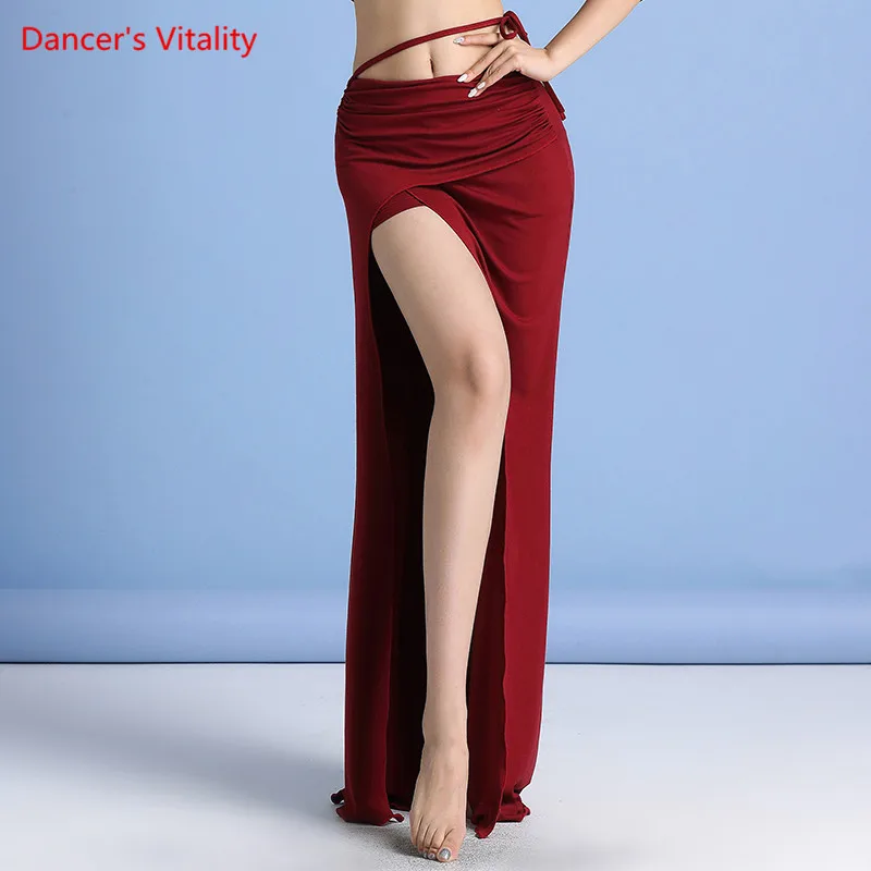 Belly Dance Skirt Modal Split Long Skirt Performance Clothes Female Adult Elegant Profession Competition Practice Clothing