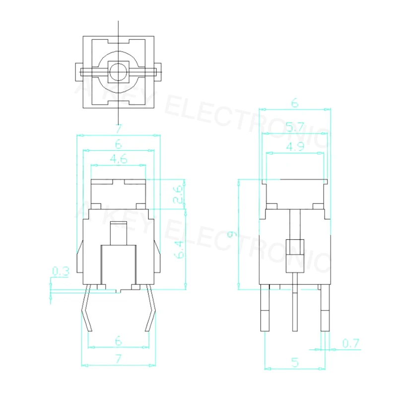 TS-H004 light switch 6 *6*9 touch the key switch, red, blue, white and green light 6x6 with LED light