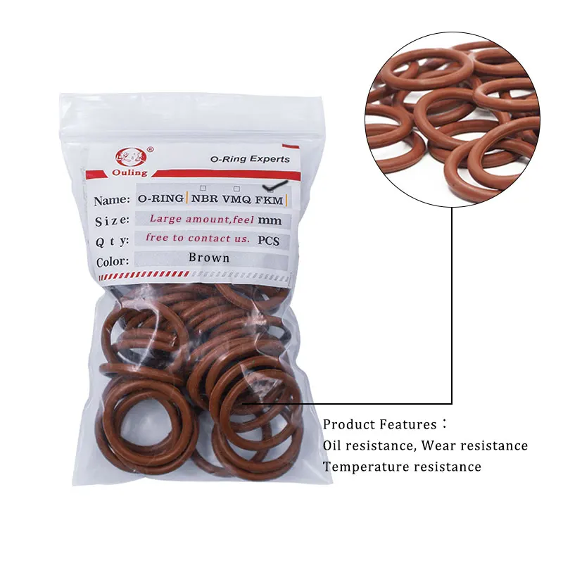 10PCS Fluorine rubber Ring Brown FKM O ring Seal ID7.5/8/9/10.6/11.2/26.5*1.8mm Rubber O-Ring Sealing Oil Ring Gaskets