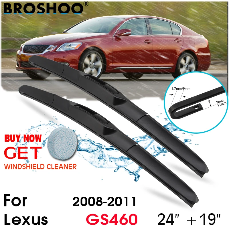 

Car Wiper Blade Front Window Windscreen Windshield Wipers Blades J hook Auto Accessories For Lexus GS460 24"+19" 2008-2011