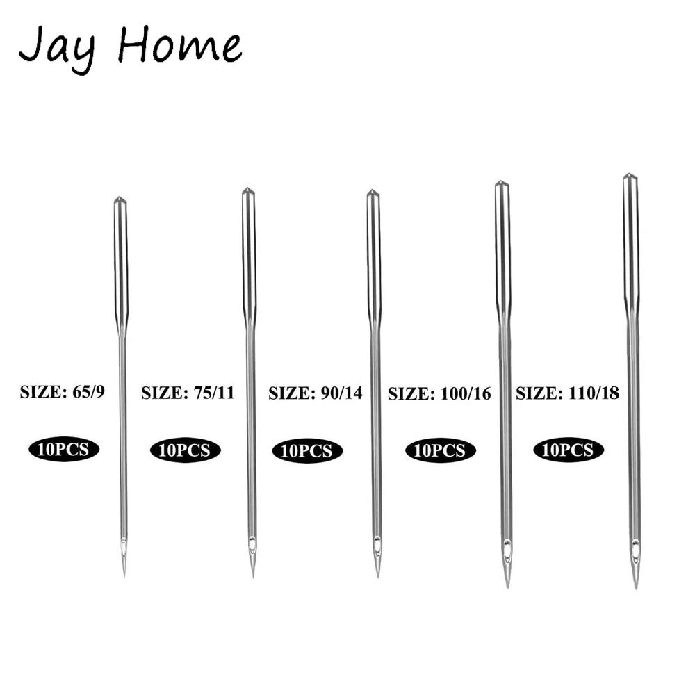 10/50pcs Sewing Machine Needles Ball Point Head 75/11 90/14 100/16  Stainless Steel Sewing Needles for Most Sewing Machine