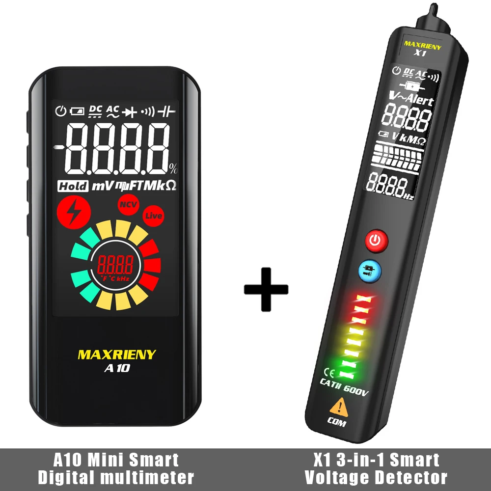 MAXRIENY Smart Digital Multimeter A10 True RMS EBTN Farbdisplay DC AC Spannung Kapazität Ohm Diode NCV Hz Live Wire Tester – Detail 14