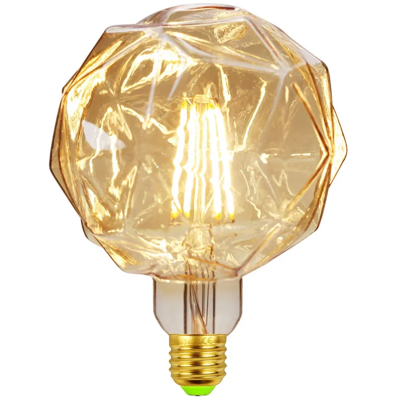 E27 Shaped LED Edison Bulb Retro Light Shaped Bulb Pineapple Diamond Five-Pointed Star Twill Pointed Pumpkin