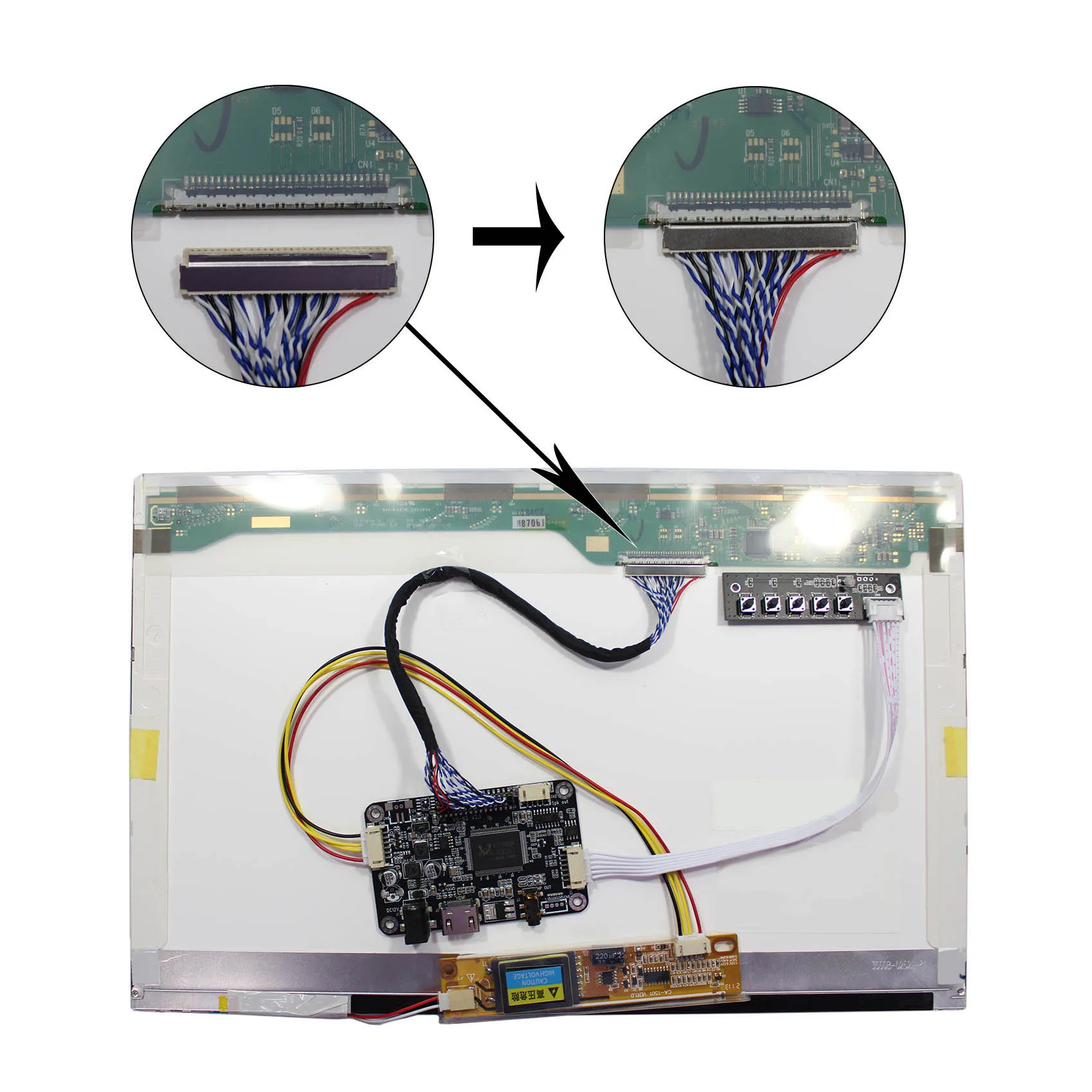 HD-MI LCD Controller Board  Compatible  With 17inch 1440x900 B170PW03 B170PW06 LP171WP4  LTN170X2 B170PW01 LTN170WX  LP171WX2