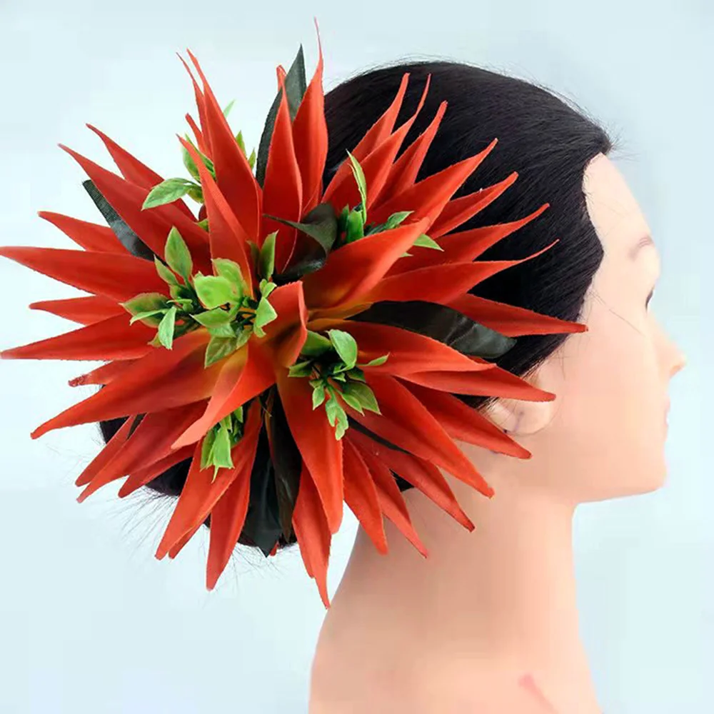 Free shipping 50 pcs/lot HC00019 Artificial Silk Bird Of Paradise Leaves Hair Clip Headwear Accessories Hawaii Flower Hairpins