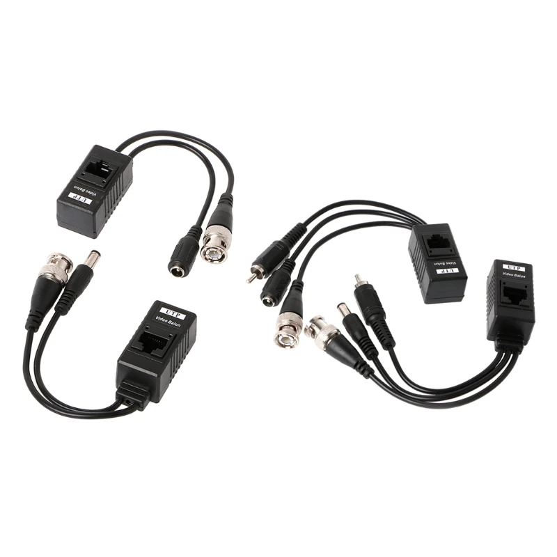 1 Pair BNC To RJ45 Passive Video Power + Audio Balun Transceiver For CCTV Camera Drop Shipping