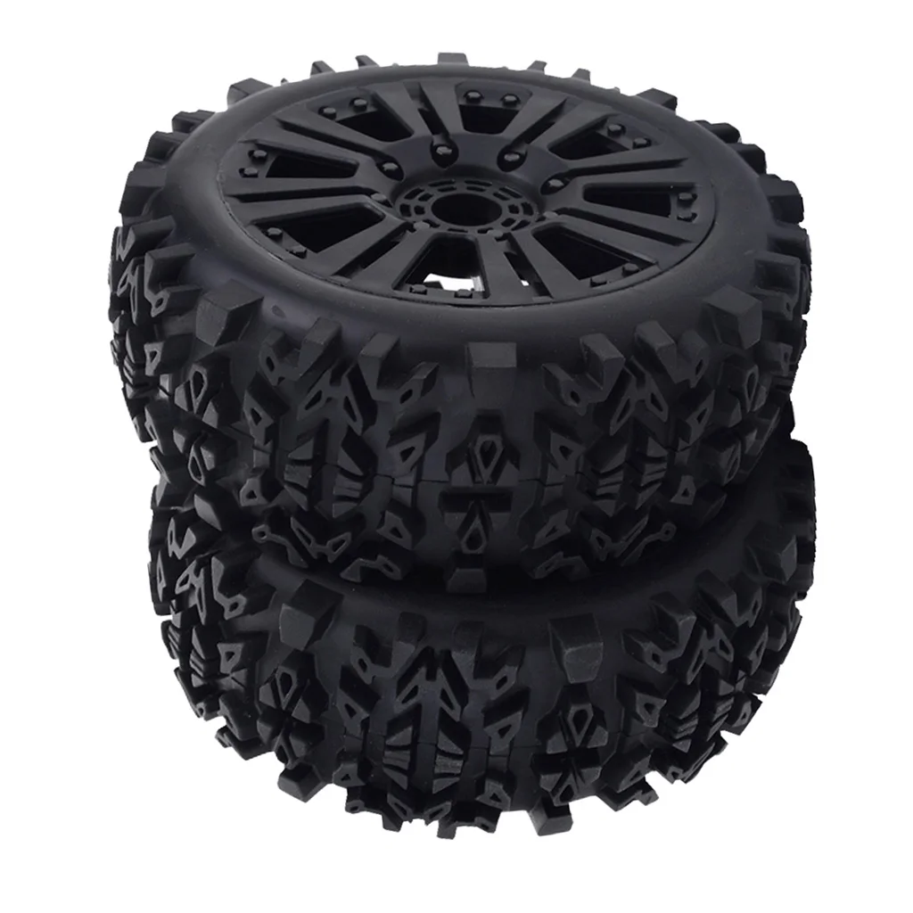 1:8 Scale RC Car Replacement Parts RC Car Wheel Rim Tyres Rubber Black 17mm