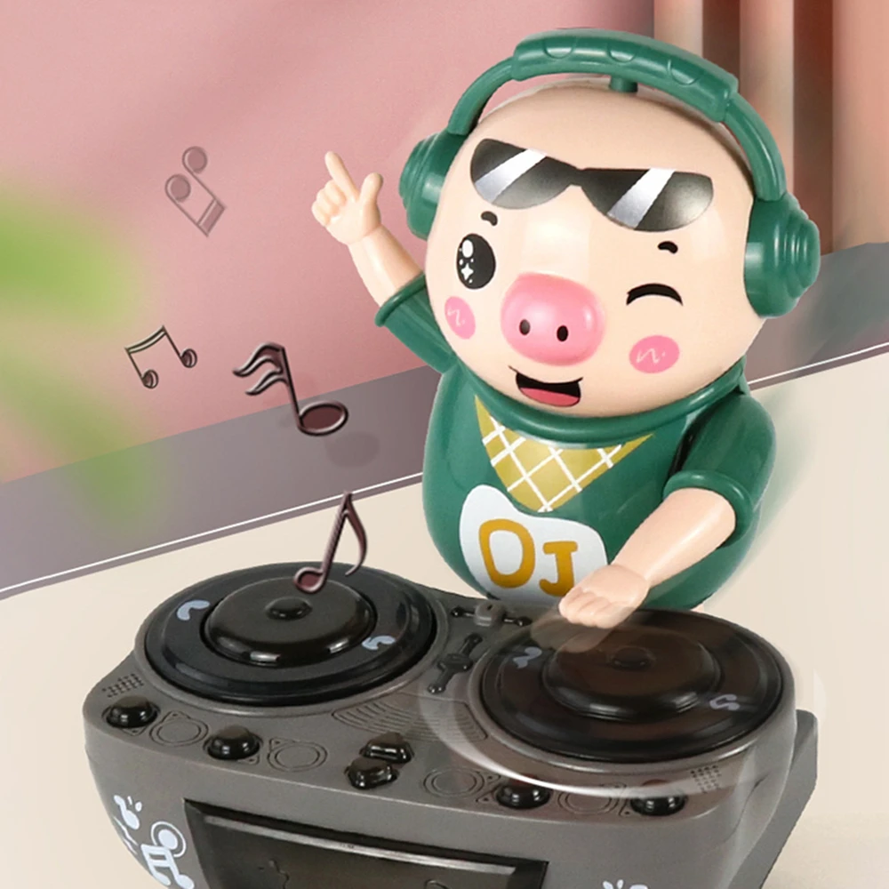 Little DJ Pig Music Toy, muñeca electrónica de baile con luz colorida para bebés y niños