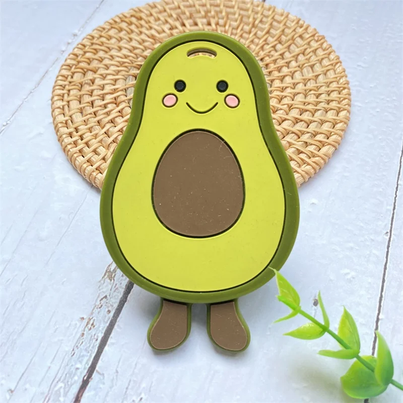 1PCS Baby Silicone Teether Cartoon Avocado Food Grade Silicone beads DIY Teething Toys For Teeth Tiny Rod Baby Teethers Gift