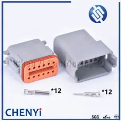 1 Set Deutsch DT 12 Pin connector DT06-12S/DT04-12P Male Female Auto Waterproof Connector Automotive Sealed Plug