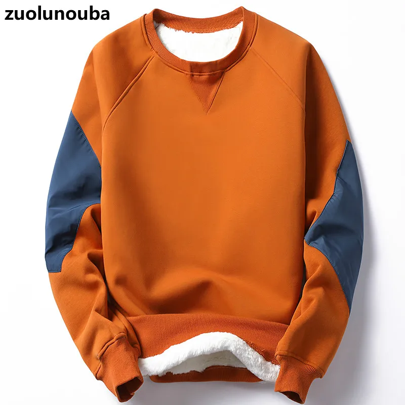 

Autumn And Winter Tops Round Neck Long-sleeved Bottoming Men Sweatshirt Plus Velvet Thickening Trend Casual Loose Boys Pullover