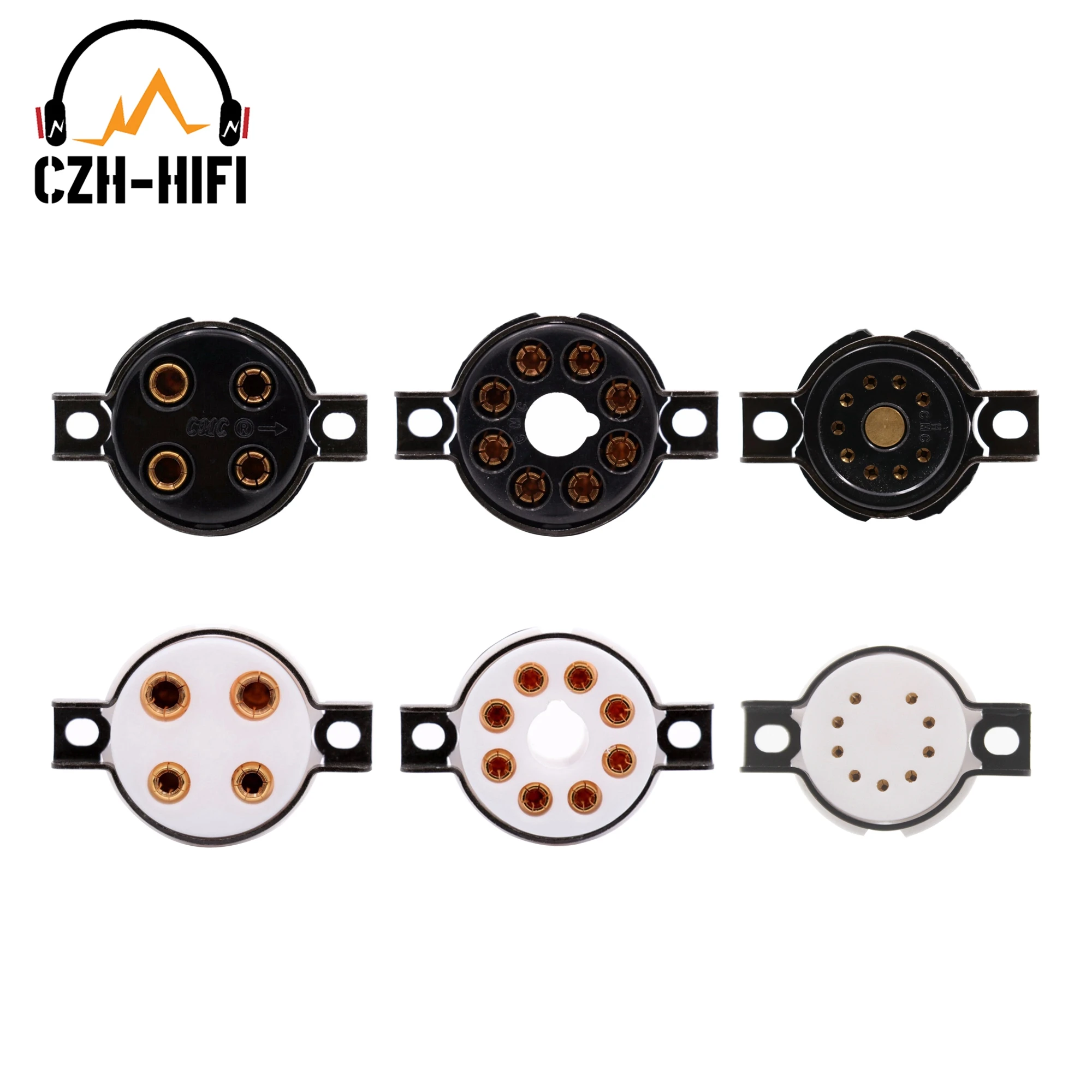 1PC CMC 4pin 8pin 9pin PTFE Bakelit Rohr Buchse Ventil Basis Für 300B 2A3 811 45 71A KT88 EL34 6V6 12AX7 ECC83 6DJ8 Audio DIY – Detail 1
