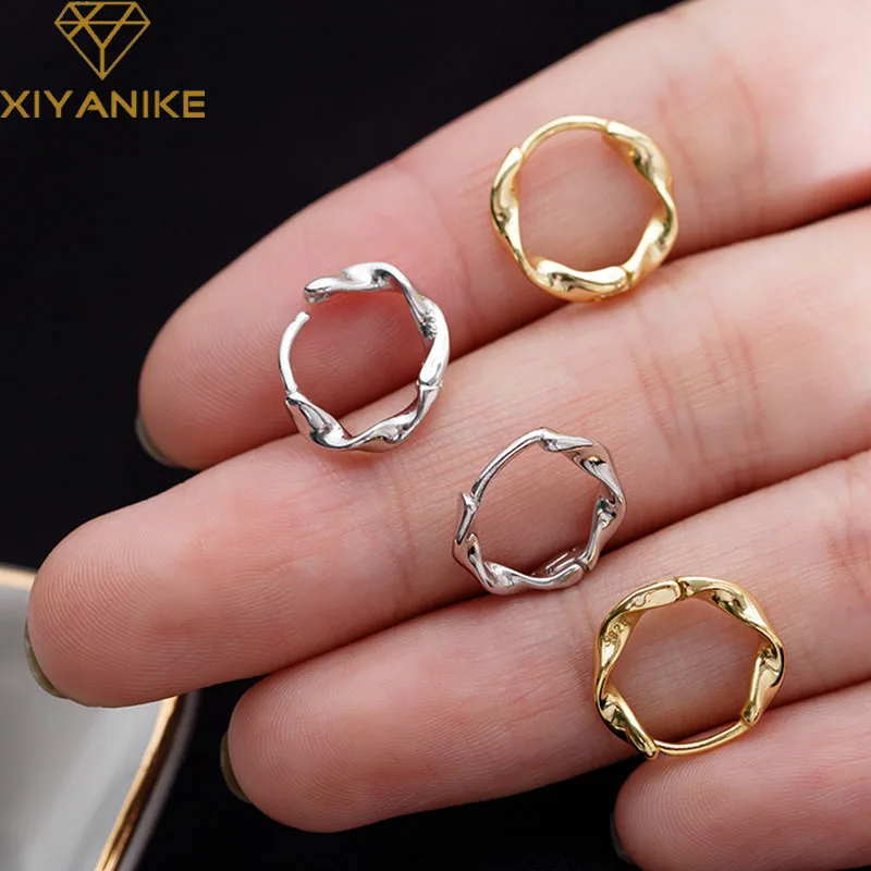 XIYANIKE Silver Color Hot Sale Korean Twisted Earrings Simple Temperament Exquisite Hot Semale Sexy Jewelry Gift Cерьга