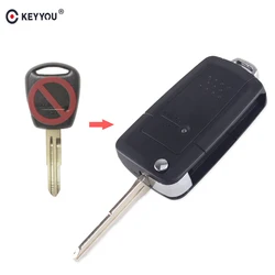 KEYYOU carcasa de llave para Hyundai H1, funda de llave remota plegable con tapa modificada, hoja sin cortar, Getz Accent, Kia Rio, Picanto, Carens, 1 botón