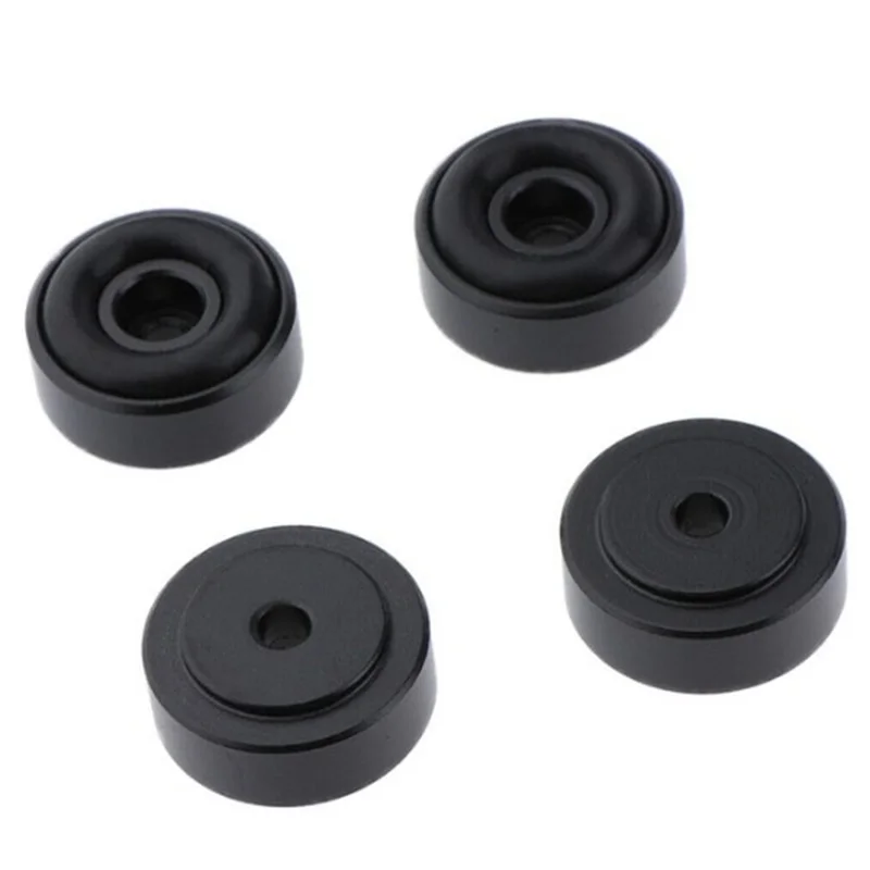 HFES 4Pcs/Set Black Aluminum Speaker CD Player Turntable Radio Amplifier Feet Pad Mat Stand Cabinet Isolation Base