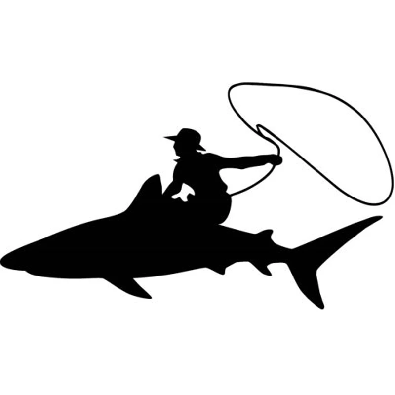 Rodeo Shark Decal Vinyl Decal  Window Bumper Laptop Sticker Car Cowboy Western Ride Horse