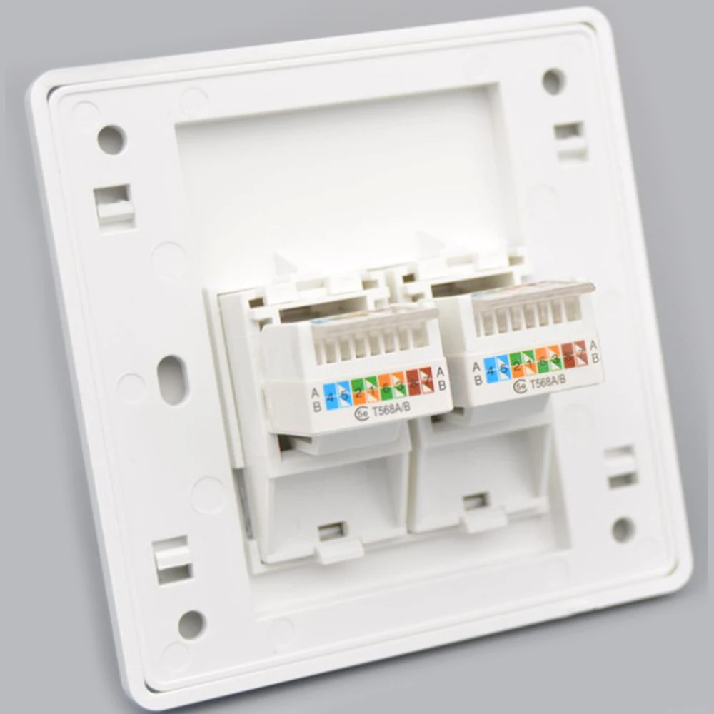86x86 Typ RJ45 CAT5E Gniazdo sieciowe Panel Kabel Interfejs Gniazdko Gniazdo ścienne