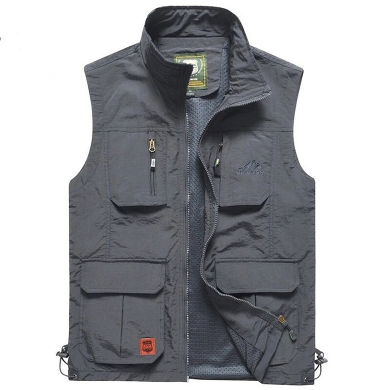 BOLUBAO Mens Mesh Vest Multi Pocket Quick Dry Fishing Sleeveless Jacket Reporter Loose Outdoor Casual Thin Vests Waistcoat Male