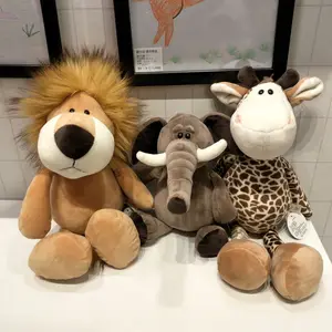 25cm Boneka Manusia Hidup Singa Harimau Gajah Monyet Macan Tutul Jerapah Rakun Boneka Simulasi Hewan Hutan Mainan Mewah untuk Anak-anak Hadiah 10 bantal rakun penjualan terbaik - №
