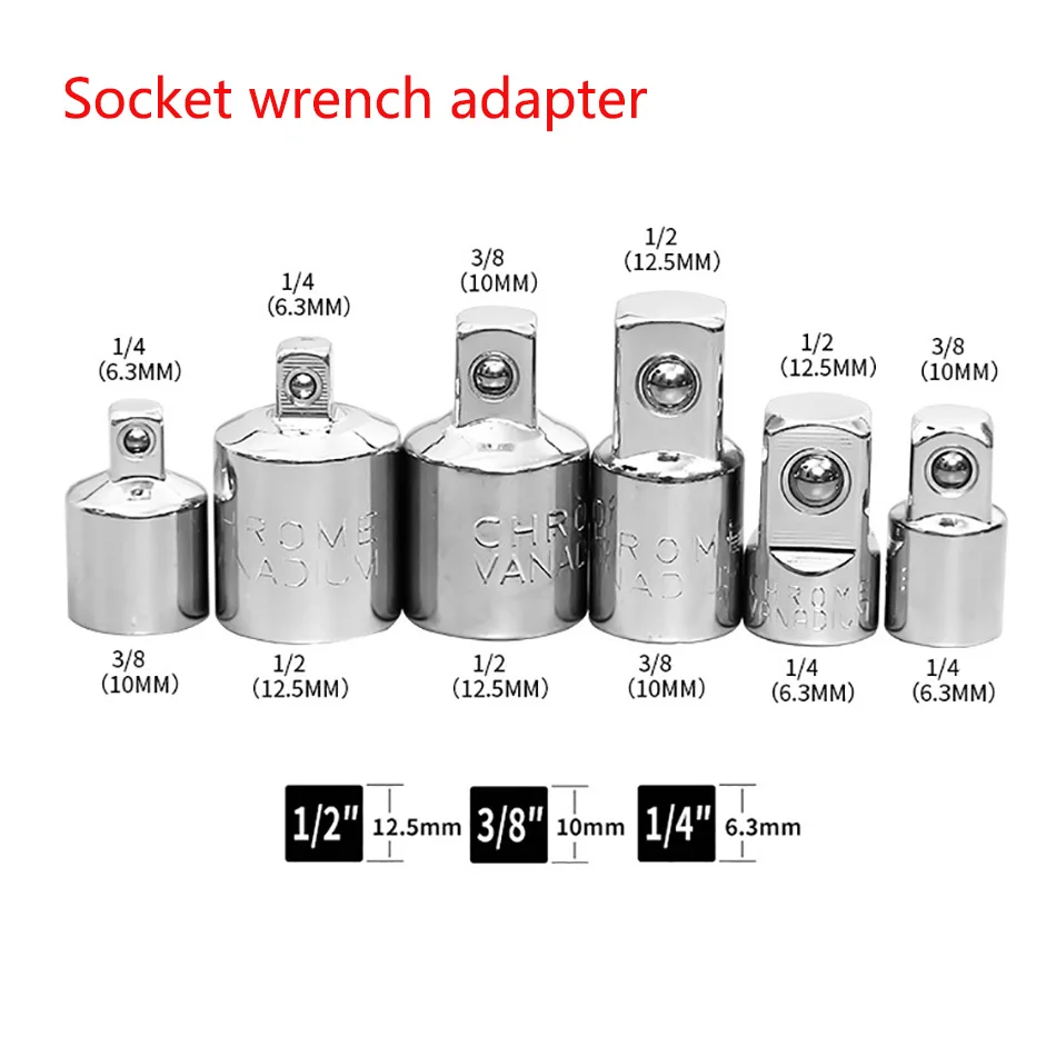 Klucz grzechotkowy Adapter głowicy konwertera 1/2 "Big Fly do 3/8" 1/4 "narzędzia ręczne
