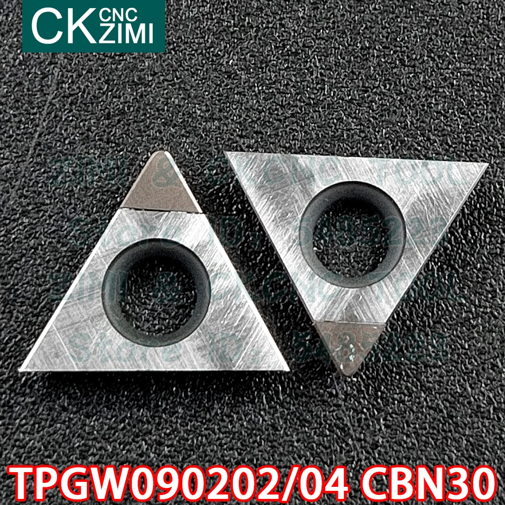 Ferramentas de torno cnc tpgw090202 cbn30, tpgw090204 cbn30 inserções de lixo de boro cúbico, inserção externa de torno para aço endurecido