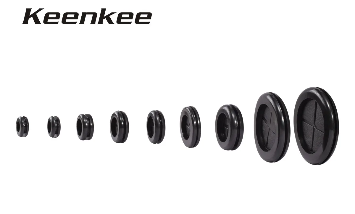 Flexible Rubber Grommet for Cable Hole Cover, Wire Organizer, Cable Pass Through, Round Gasket Black