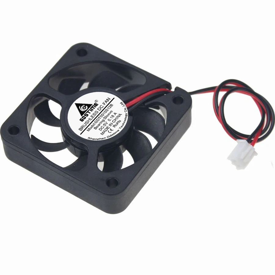 1 Pcs Waktu Luang DC 5V 2Pin 50 Mm X 10 Mm 50 Mm CPU Case Mini Brushless Cooling Fan 50X50X10 Mm 5 Cm 5010 9 Bilah Kecil Exhaust Cooler