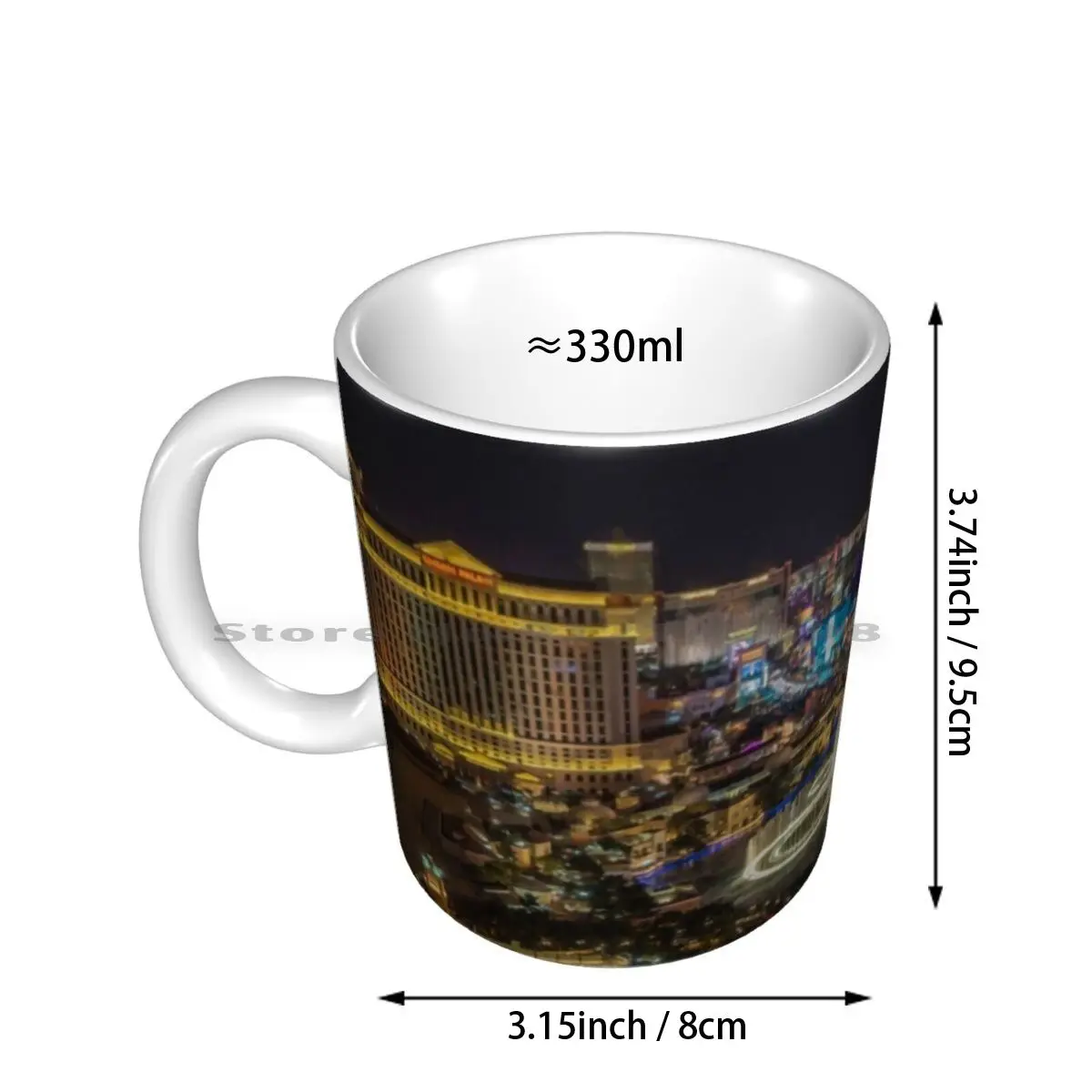 Las Vegas , Nevada-Iconic Skyline-Popular Travel Destination Ceramic Mugs Coffee Cups Milk Tea Mug Las Vegas Nevada Us America