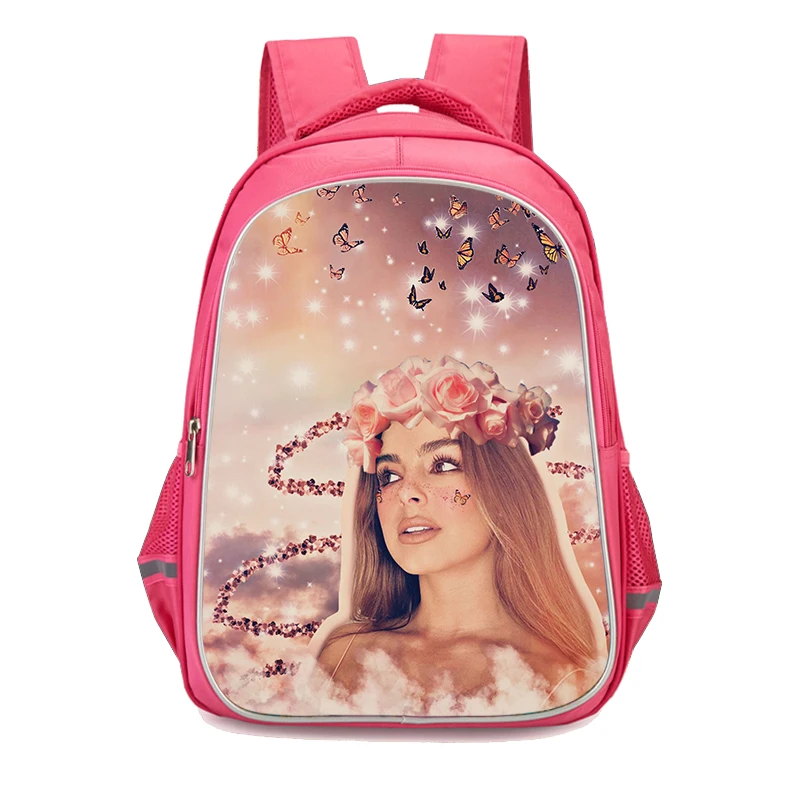 

New Orthopedic Girls Backpack For School Addison Rae Print Girls School Bags Children Primary School Grade 1-5 Kids Bag