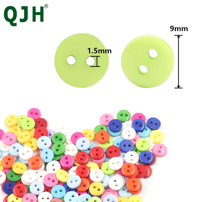 Wholesale 200pcs Multi 9mm Round Resin Mini Tiny Buttons Craft Sewing Accessories Embellishments BUTTON Scrapbooking DIY Tools