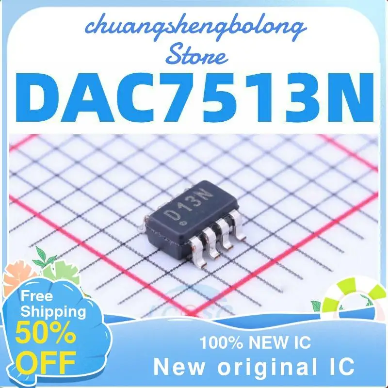 

5 шт. DAC7513 DAC7513N D13N SOT23-8 новый оригинальный IC