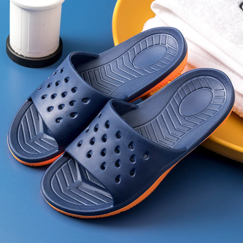 Slippers Men's Trendy Soft Bath Hole Slippers Women's Lightweight Non-Slip Wear-Resistant  Mens Slippers  Men's Shoes