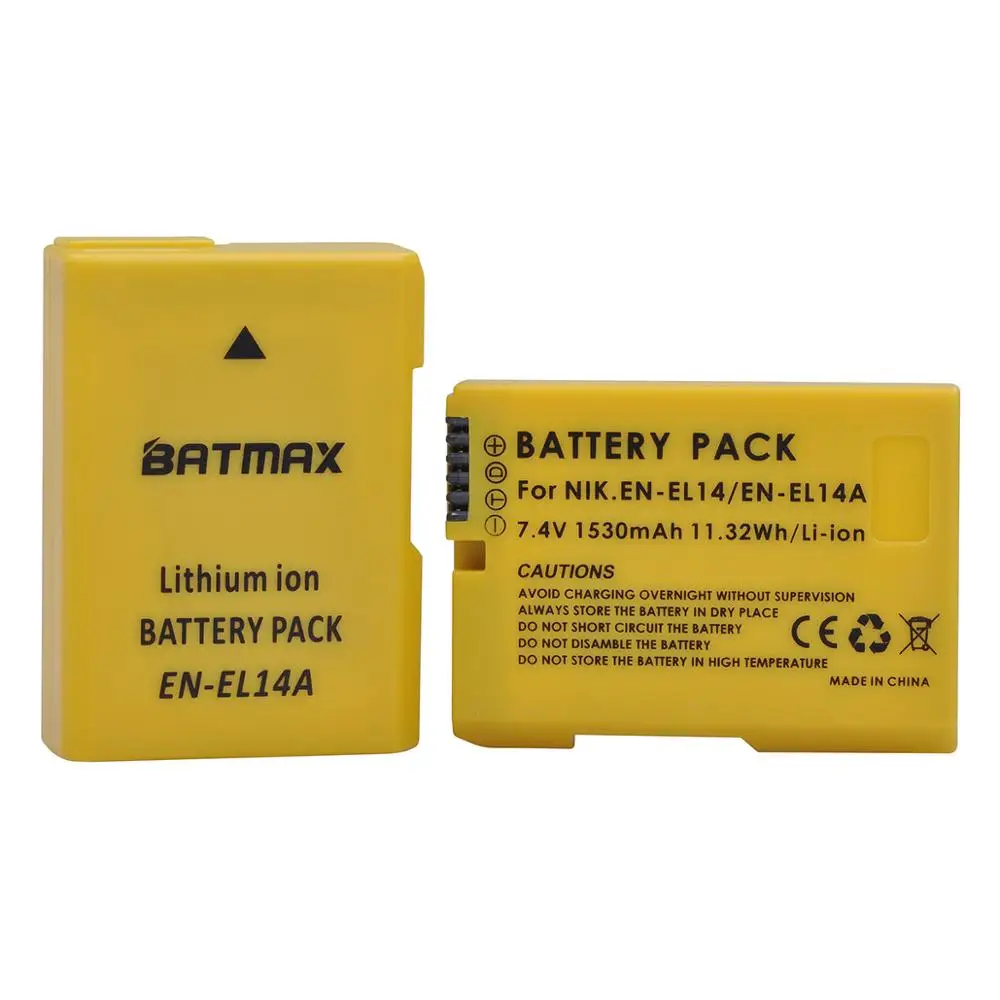 2X 1530mAh EN EL14a EN-EL14 EL14 baterii + LCD podwójna ładowarka USB typu C dla Nikon Df D5500 D5300 D3300 D5100 D5200 D3100 D3200