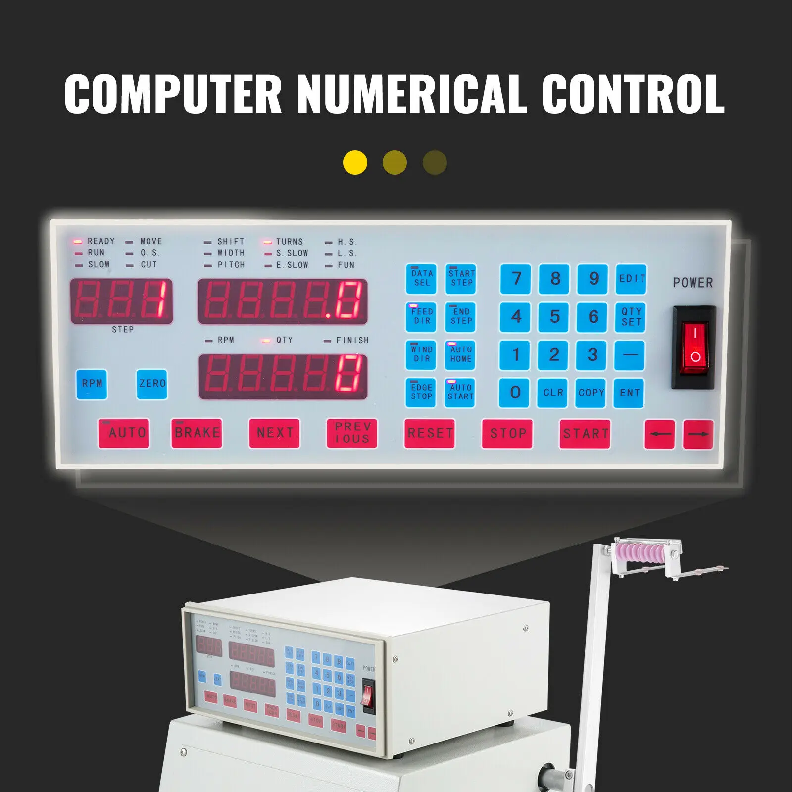 Avvolgitore automatico a spirale VEVOR CNC 6000 cerchi/Min 400W 110V Micro avvolgitore controllato da Computer per filo da 0.03mm - 1.2mm