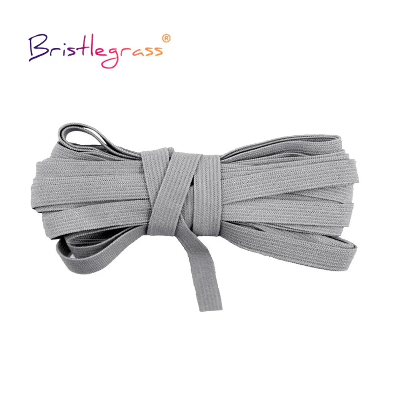 BRISTLEGRASS 5 10 Yard 7mm Knitted Nylon Skinny Elastics Cord String Spandex Bands Tape Headband Face Cover Ear Loop Sewing Trim