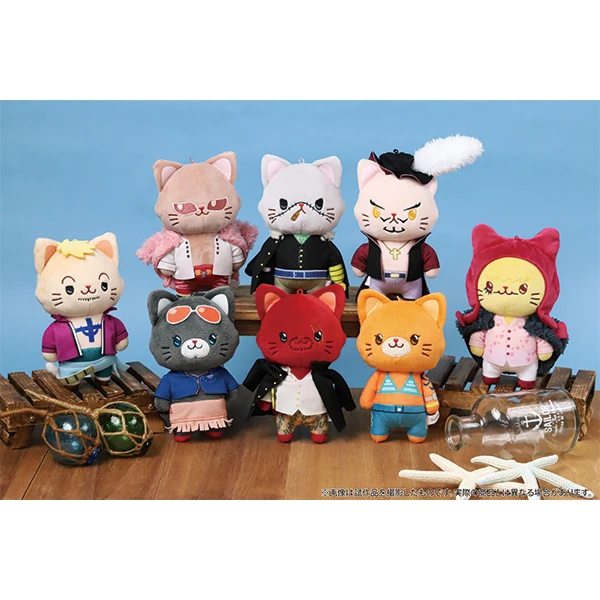 14cm Anime One Piece Movic Cats Series Plush Pendant Luffy Doflamingo Sanji Law Ace Cotton Pendant With Cat Patch Mask Gift Toys