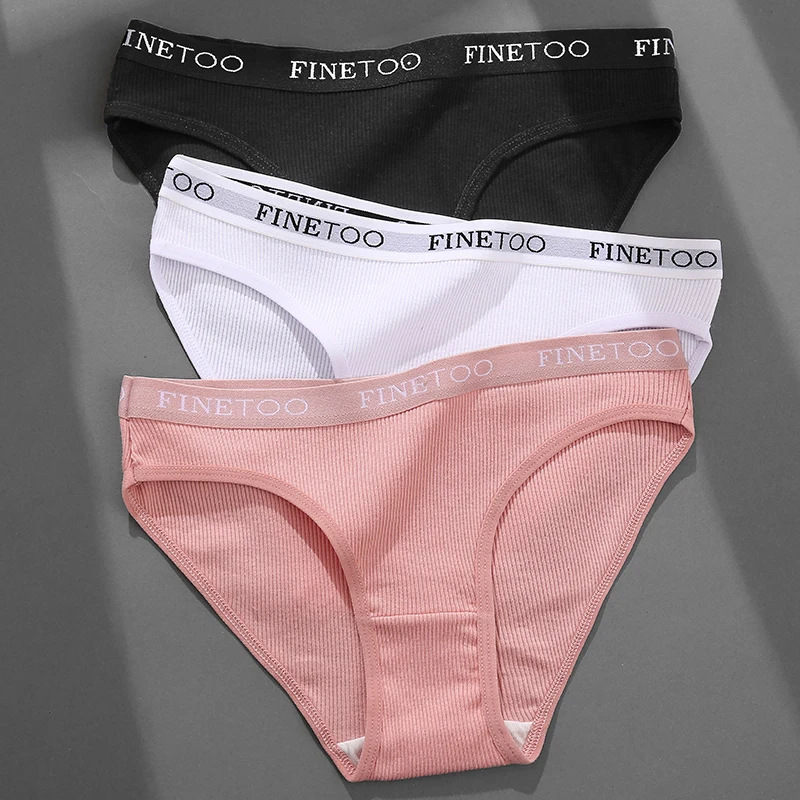 Women\' Cotton Pantys Sexy Comfortable Letter Printed Woman Briefs Ladies Underpants Fashion Girls Lingerie M-XXL 5 Solid Colors