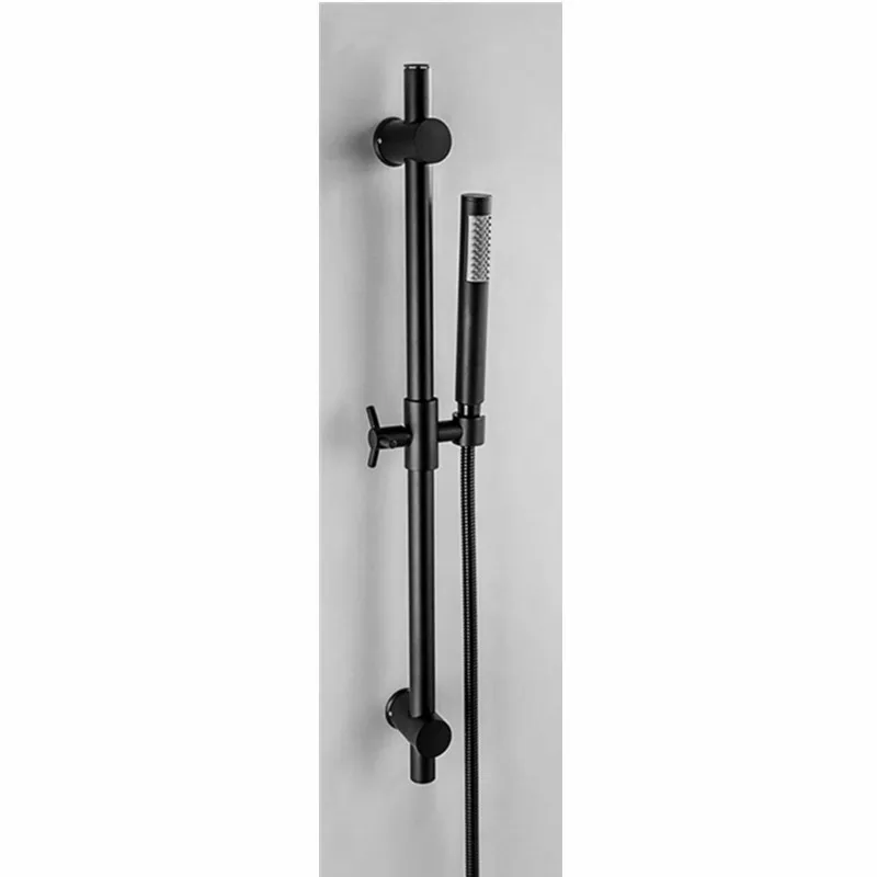 

matt black color wall mounted stainless steel Shower slide rail and hand shower with elbow SL225